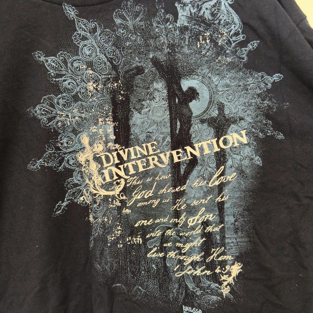 Tennessee River Divine Intervention Tee John 4:9 Y2K Navy Blue Cotton XL NWT